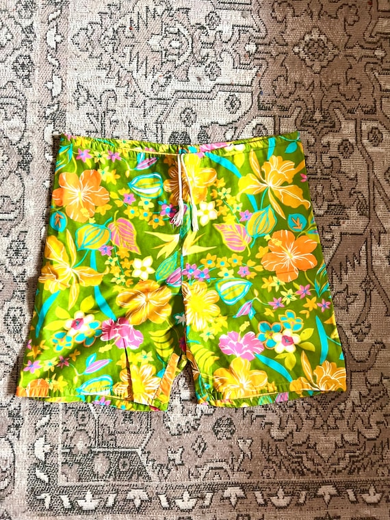 Vintage Neon Laguna California 60s 70s Tropical Neon Hawaiian Swim