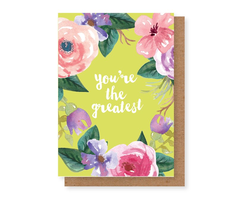 Thank You Gift Card With a Watercolour Floral Cover Design. Etsy