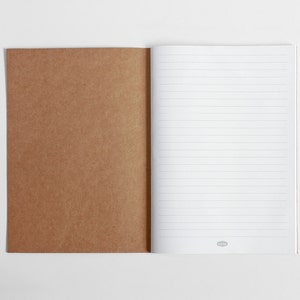 A5 Recycled Card Eco Friendly Journal, choose from lined or dot grid pages. Sustainable Notebook With the quote Write down all the stuff image 2