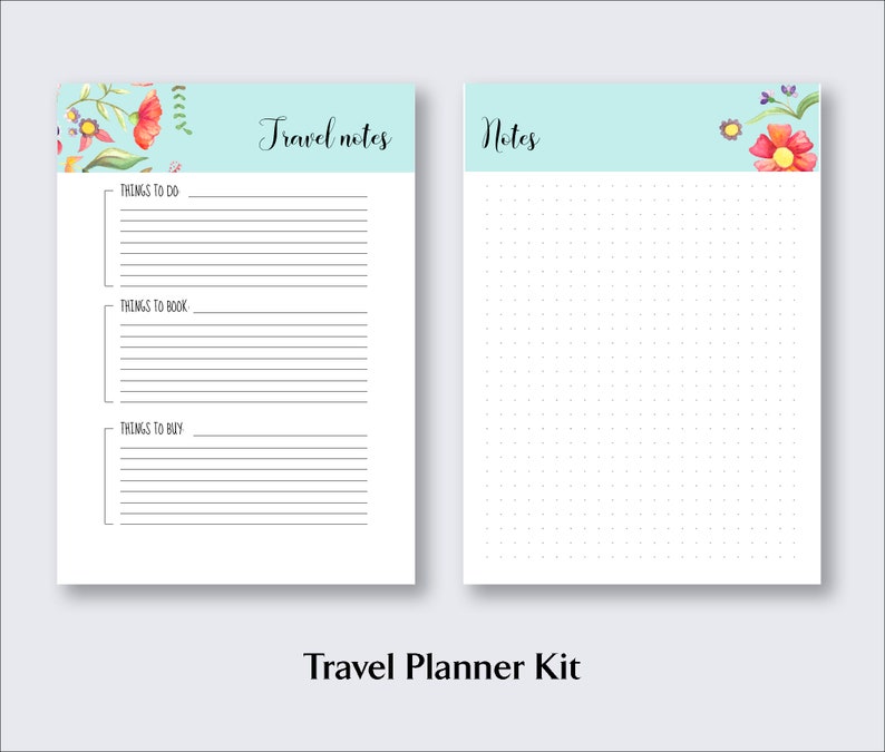 A5 Planner Inserts Printable Travel Journal Pages. Holiday Etsy