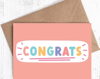 Congrats- Wedding / Engagement / Graduation / New Job card - 100% recycled