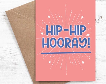 Hip-Hip Hooray! - Birthday card - 100% recycled