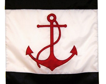 Anchor House Banner : 28&quot;x39&quot;, Nautical, Decorative, Hand Sewn, Porch Flag, Pole Sleeve