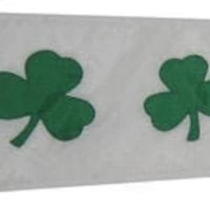 Shamrock Streamer: Handsewn 12&quot;x5&#39;, Irish, Lucky, Clover, Outdoor Pennant