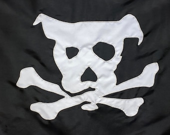 Pirate Dog Handsewn Flag (Various Sizes) : Appliqued, High Quality, Made in the USA, Outdoor, Handmade