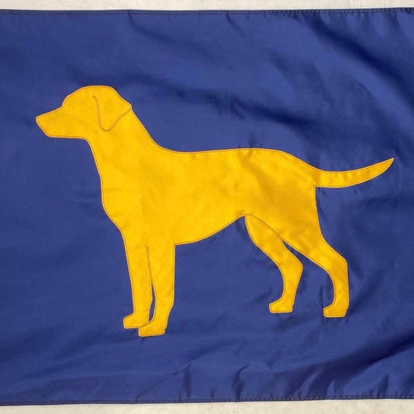 Yellow Labrador Retriever Dog Flag or Pennant (Various Colors/Sizes): High Quality, Hand Sewn, Appliqued, Nautical, House, Porch, Boat Flag