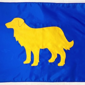 Golden Retriever Hundefahne (verschiedene Farben/Größen/Formen): Hochwertige, Handgenähte, Applizierte, Nautische, Boot, Haus, Veranda Flaggen