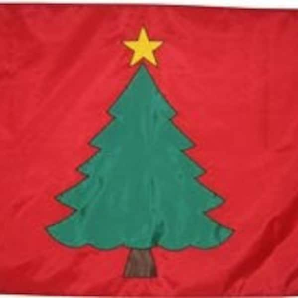 Christmas Tree Flag (Various Sizes) : Handsewn, Decorative, Holiday, House Flag, Xmas Tree, Porch Decor