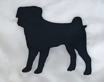 パグの手縫い犬旗：アップリケの屋外装飾