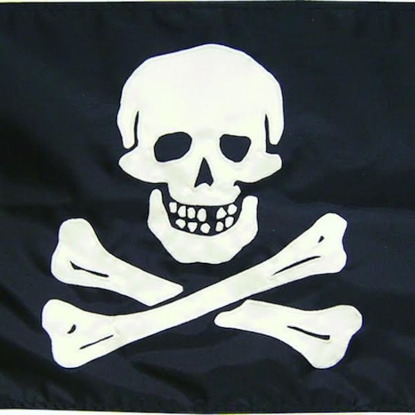 Pirate Edward England Flagge (Verschiedene Größen) : Handgenäht, Jolly Roger Flagge, Handgefertigt in den USA