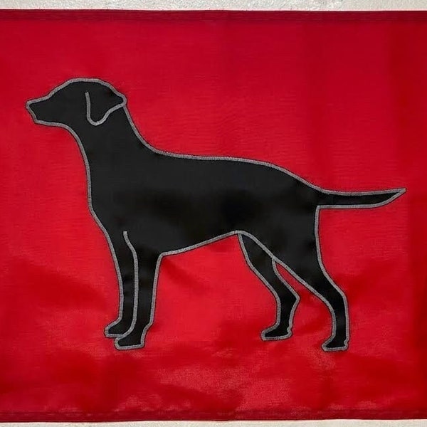 Black Labrador Retriever Dog Flag (Various Colors/Sizes) : Custom, Lab, High Quality, hand sewn, porch house decor, boat flag