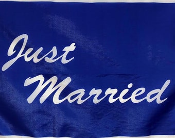 JUST MARRIED FLAG MARRIAGE BANNER 5x3 Feet
