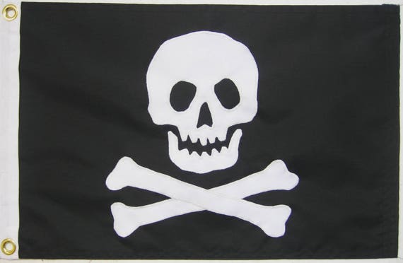 Jolly Roger Piratenflagge verschiedene Größen : Handgenäht, Totenkopf und  Kreuzknähte, Outdoor, Bootfahren - .de