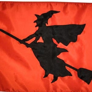 Witch Flag (Various Sizes) : Handsewn, Decorative, Halloween House or Boat Flag