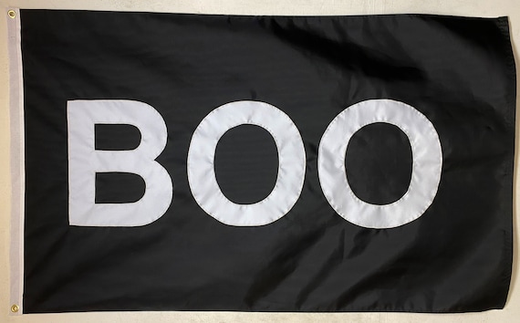 BOO Halloween Flag (Various Sizes) : Handmade, Decorative, House, Porch or Boat Flag