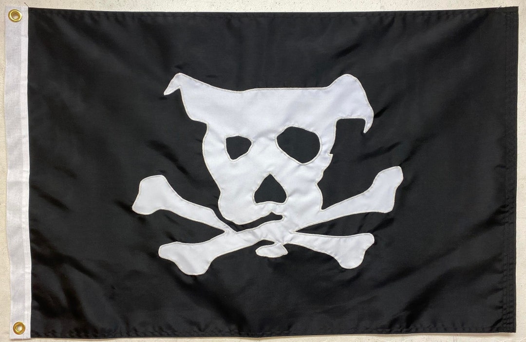 Pirate Dog Handsewn Flag various Sizes : Appliqued, High Quality, Made