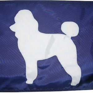 Drapeau blanc pour chien caniche (différentes tailles) : drapeau de haute qualité, cousu main, appliqué, maison, porche, bateau