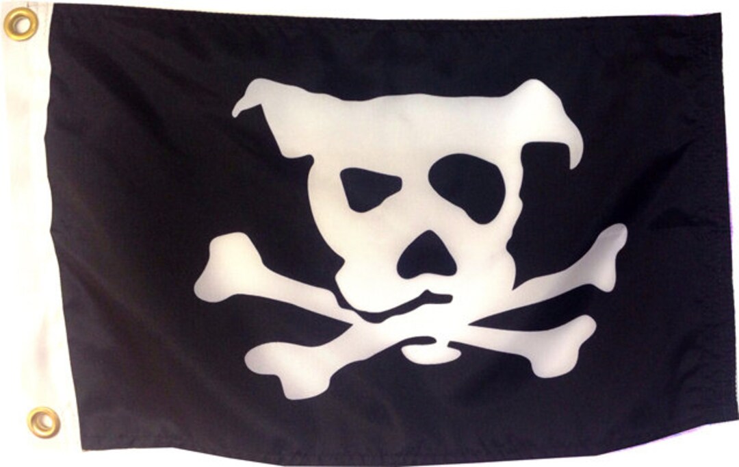 Drapeau sérigraphié en forme de chien pirate différentes tailles :  navigation de plaisance, extérieur, fabriqué aux États-Unis -  Canada