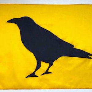 Crow Flag (Various Sizes/Colors):Handmade, black raven bird, Halloween, house flag, porch decor, boat flag, yard art, Made in the USA