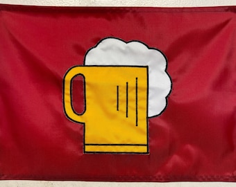 Bandeira para caneca de cerveja: Nylon costurado à mão com proteção UV, decoração para festa