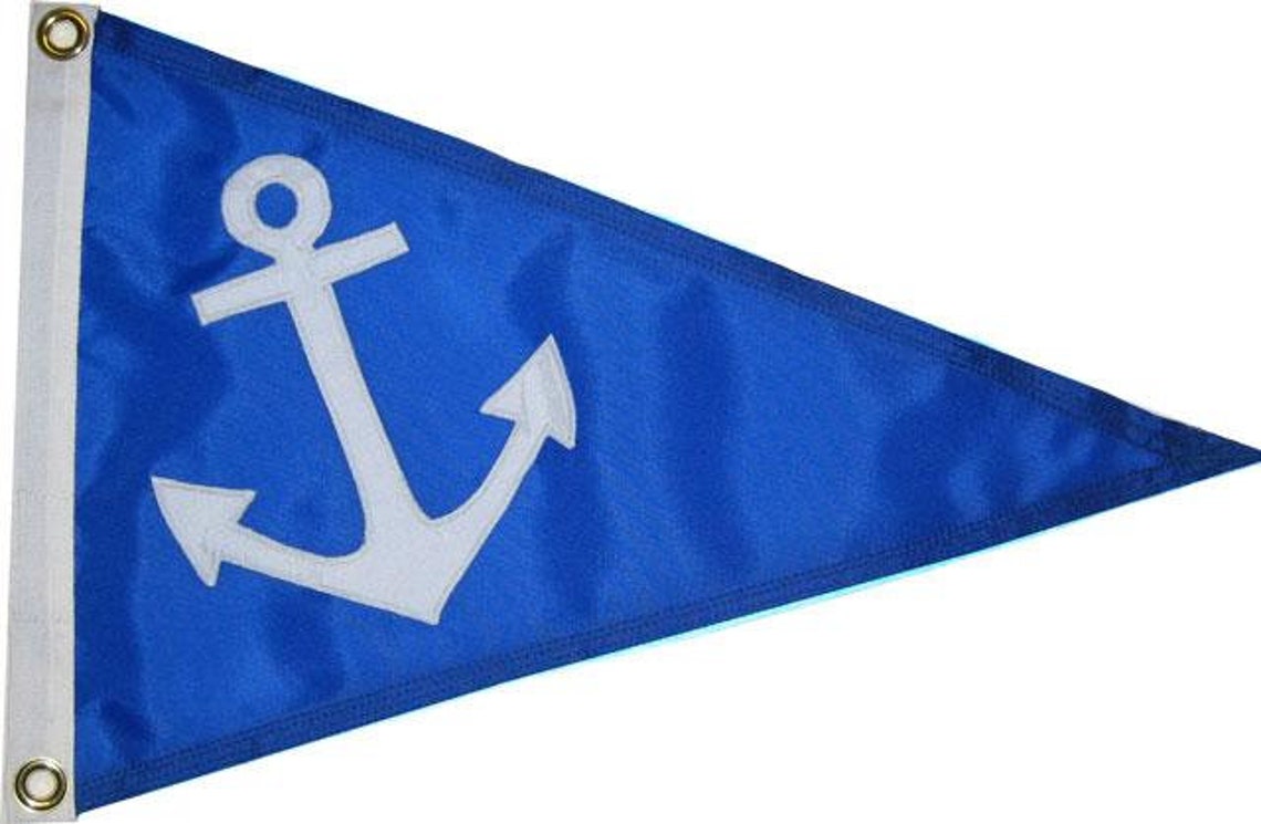 Anchor Pennant Handmade Nautical Boating or House Flag Etsy