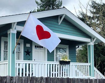 Heart Flag and Pennant  (Various Sizes) : Handmade Valentine's Day, Handsewn
