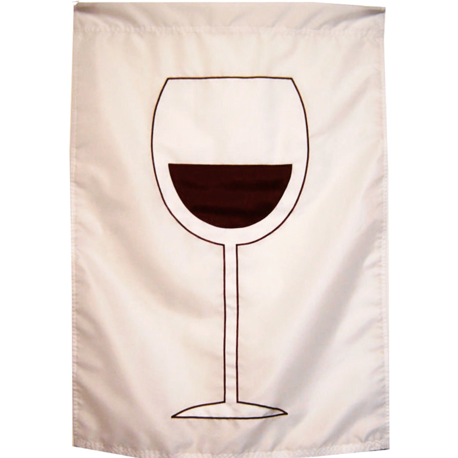 Bannière en Verre à Vin - 28 X39 Décoratif Cousu Vin Rouge/Merlot Syrah Cabernet Bannière