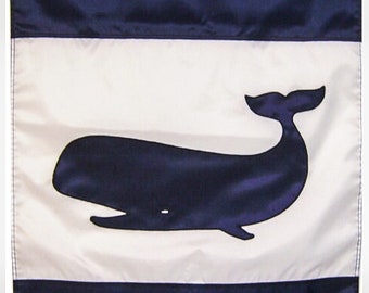 Whale House Banner: 28&quot; x 39&quot;, Nautical, Handmade, Sewn, Decorative, Sperm Whale, House Flag, Pole Sleeve