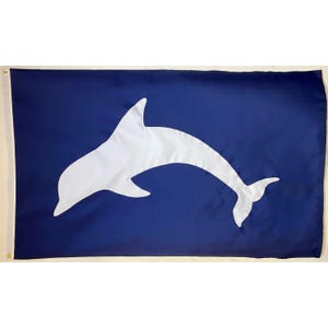 Dolphin Flag or Pennant: Appliqued, Sewn Nautical Boat Pennant, Handmade in the USA