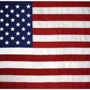 May include: A red, white, and blue American flag with 50 white stars on a blue field and 13 alternating red and white stripes.