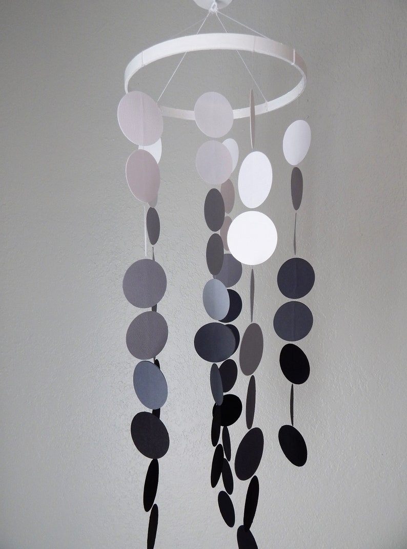 Black and white mobile simple mobile circle baby mobile Etsy