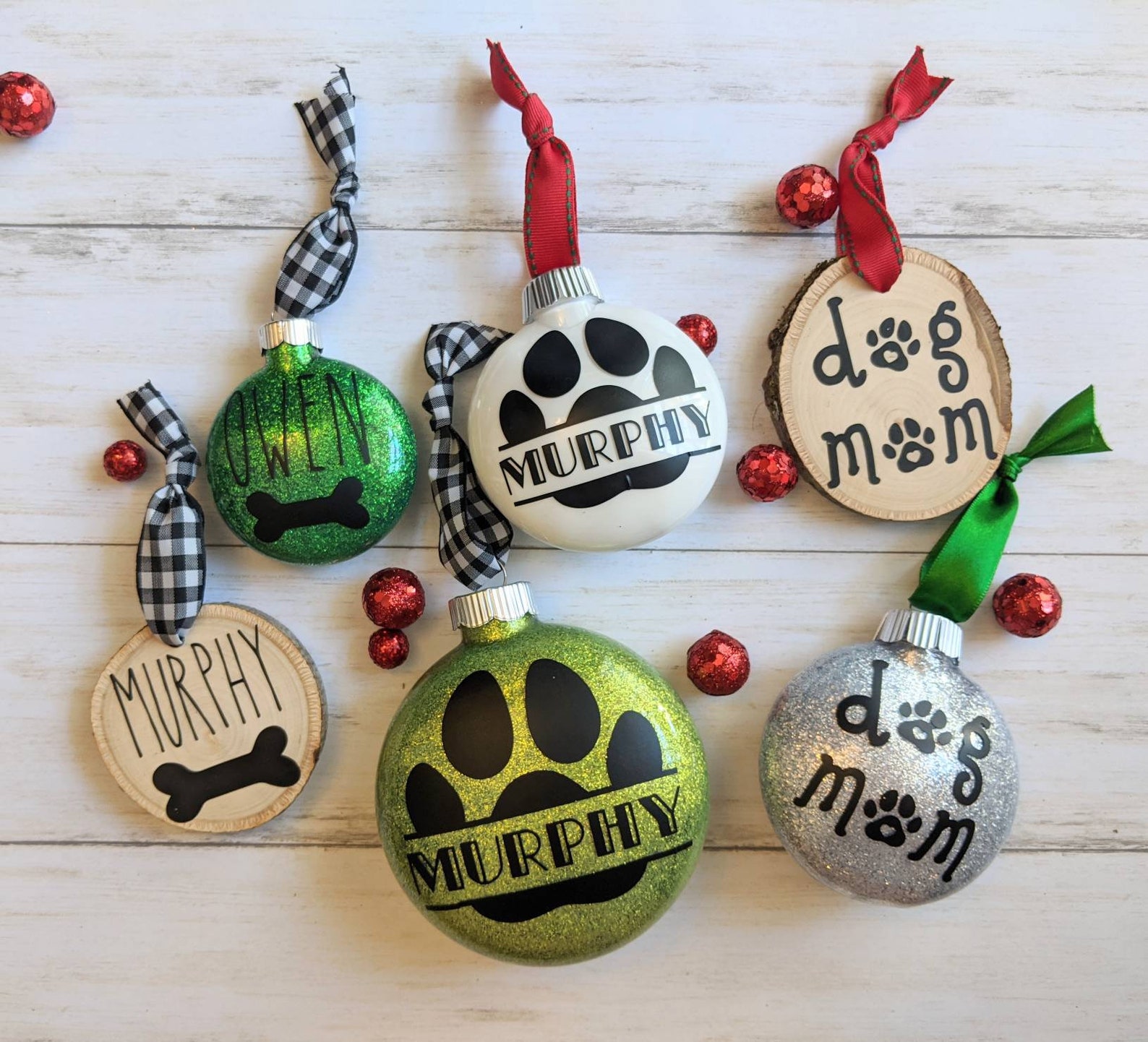 Personalized pet Christmas ornament dog paw print ornament Etsy