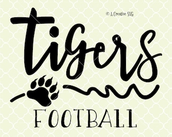 Tigers Football SVG DXF Files for Cricut Design, Silhouette studio.