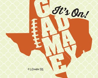 Game Day Texas Football SVG DXF Files for Cricut Design, Silhouette studio.