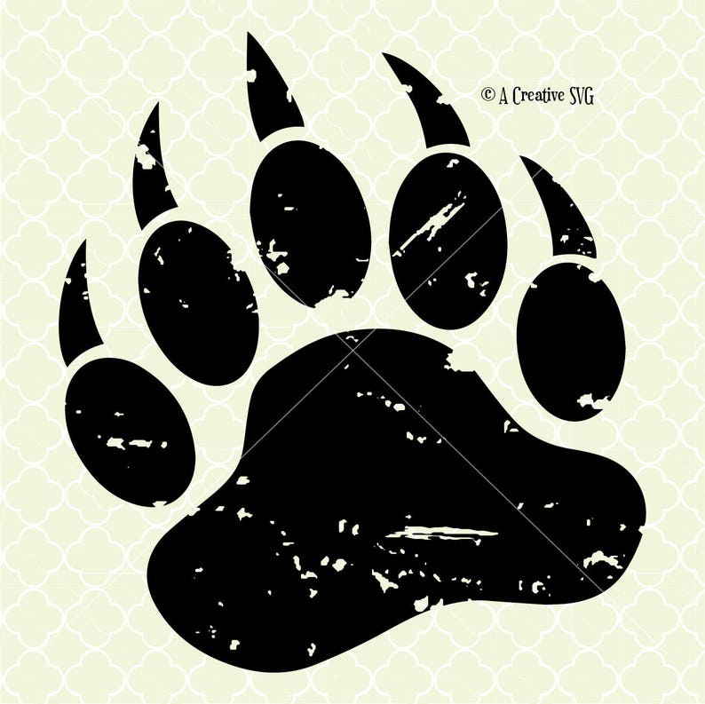 Download Bear Paw Grunge SVG DXF Files for Cricut Design Silhouette ...