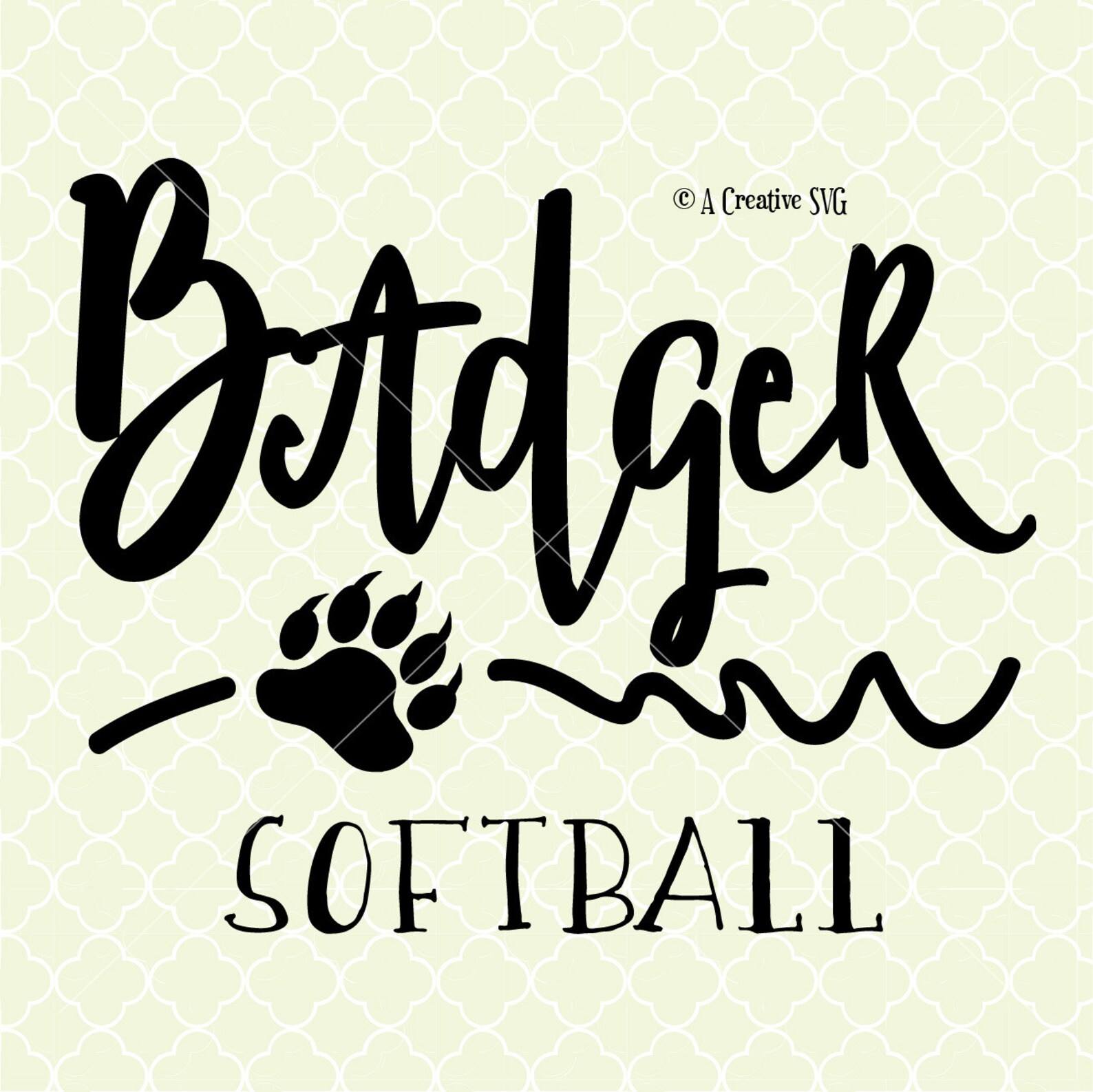 Badger Softball SVG DXF Files for Cricut Design Silhouette Etsy