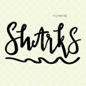 Sharks SVG DXF Files for Cricut Design, Silhouette studio.