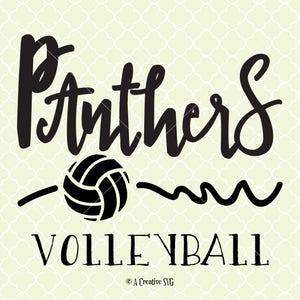 Panthers Volleyball SVG DXF Files for Cricut Design, Silhouette studio.