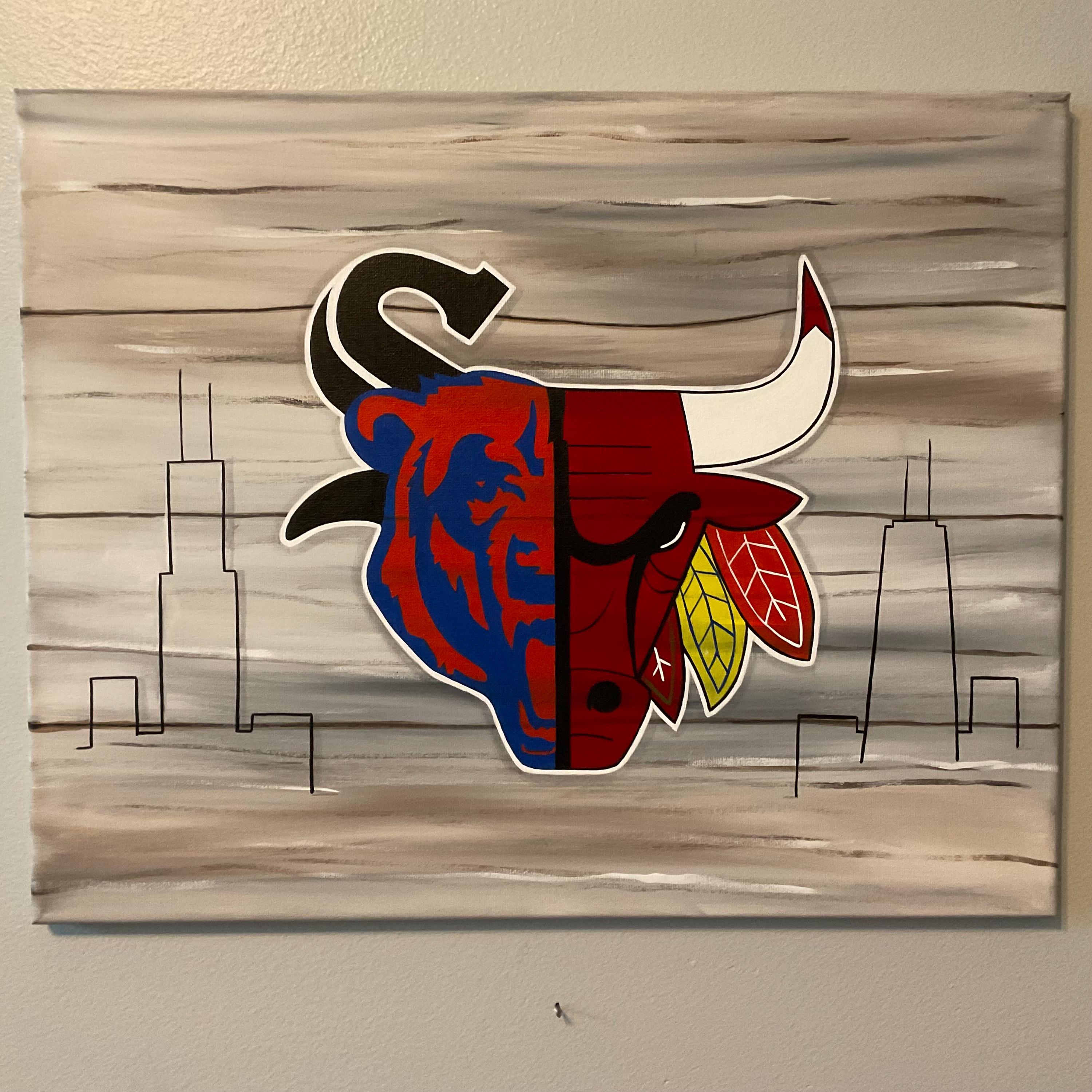 Chicago All Sport Faux Wood Background-white Sox, Bears, Bulls Chicago All Sport Faux Wood Background-white Sox, Bears, Bulls