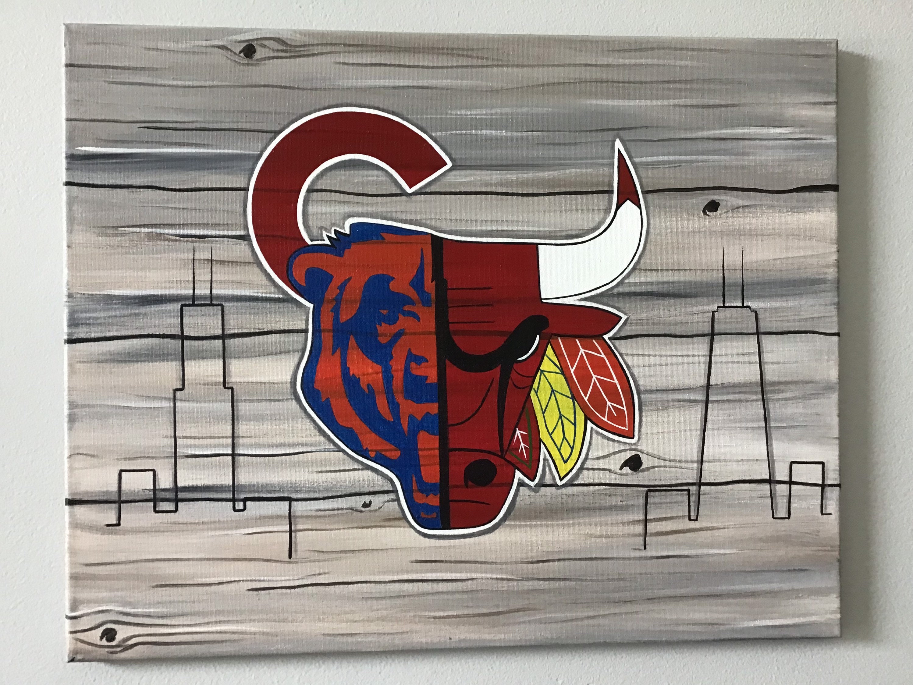 Chicago Bulls Blackhawks Bears Sox Mash Up Shirt - High-Quality