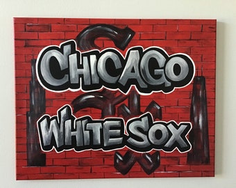 Chicago White Sox Graffiti 16x20 Pintura de lienzo