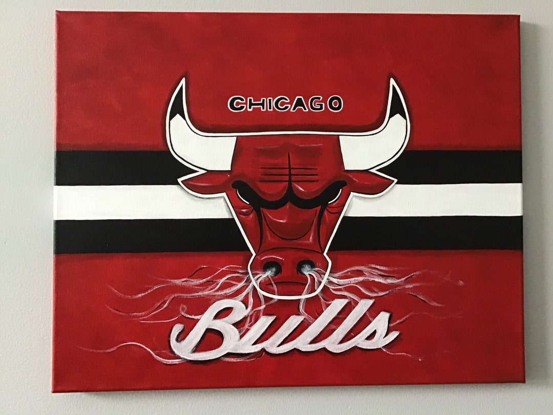 Chicago Bulls Logo 16x20 Canvas - Etsy
