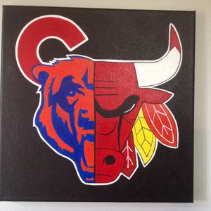 Chicago Sports Teams with Cubs 12x12