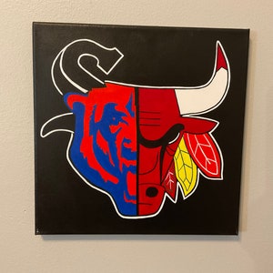 Chicago Sports Teams with White Sox 12x12 canvas