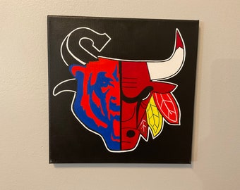 Chicago Sports Teams with White Sox 12x12 canvas