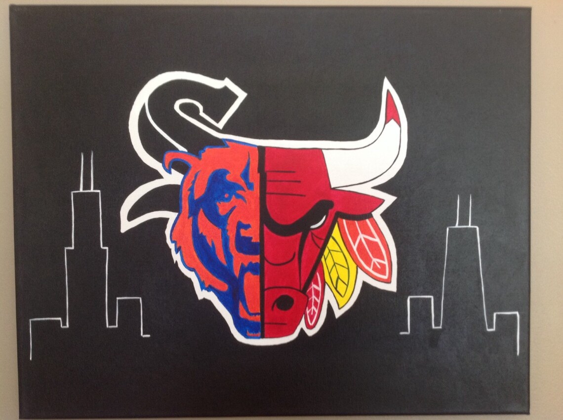 Chicago Art All Sports Teams White Sox, Bears, Bulls, Blackhawks Etsy