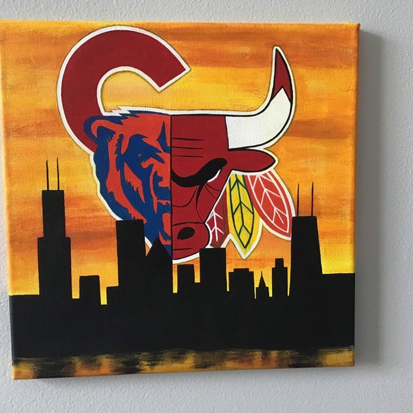 Chicago Sports Art Etsy