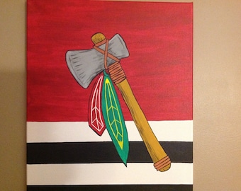 Chicago Blackhawks Tomahawk 16x20