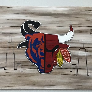 Skyline Chicago Cubs White Sox Bears Bulls Blackhawks City