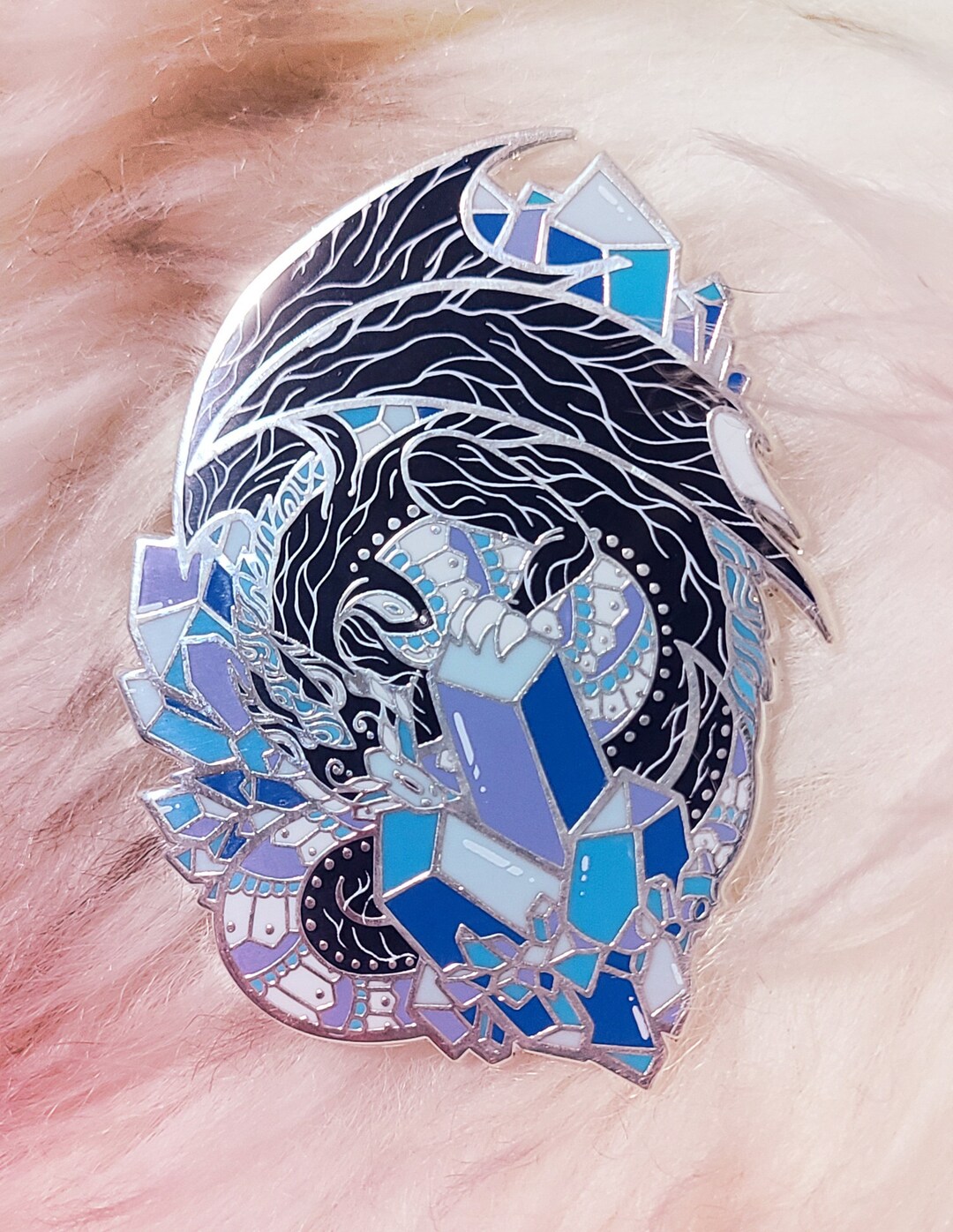 Babka Crystal Dragon Enamel Pin - Etsy